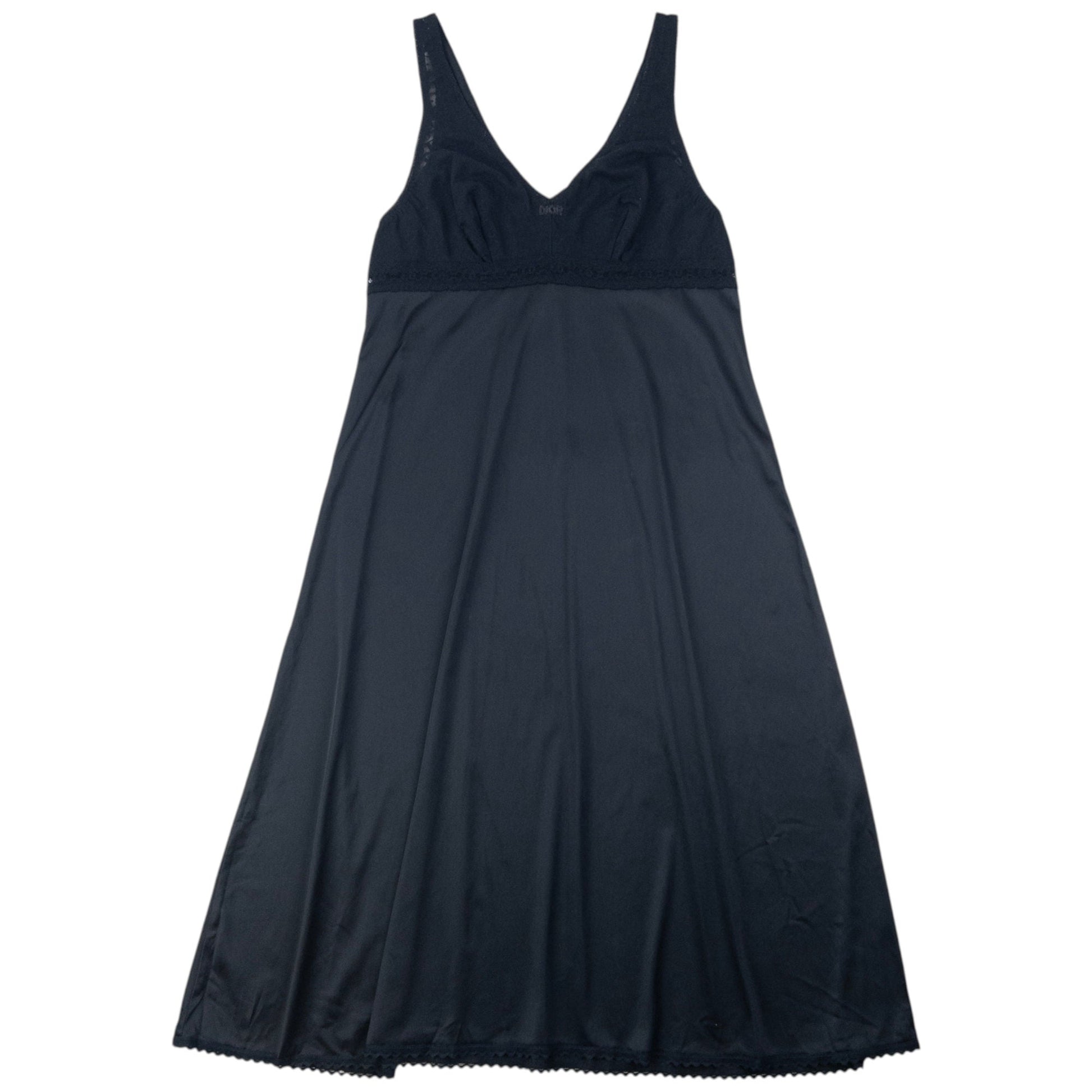 dior black lace slip dress Vintage 2000s Dior Lingerie Monogram Lace Slip Dress Womens Size L