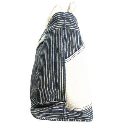 Vintage 2000s Y'Saccs By Yohji Yamamoto Striped Denim Handbag | O/S, Cream