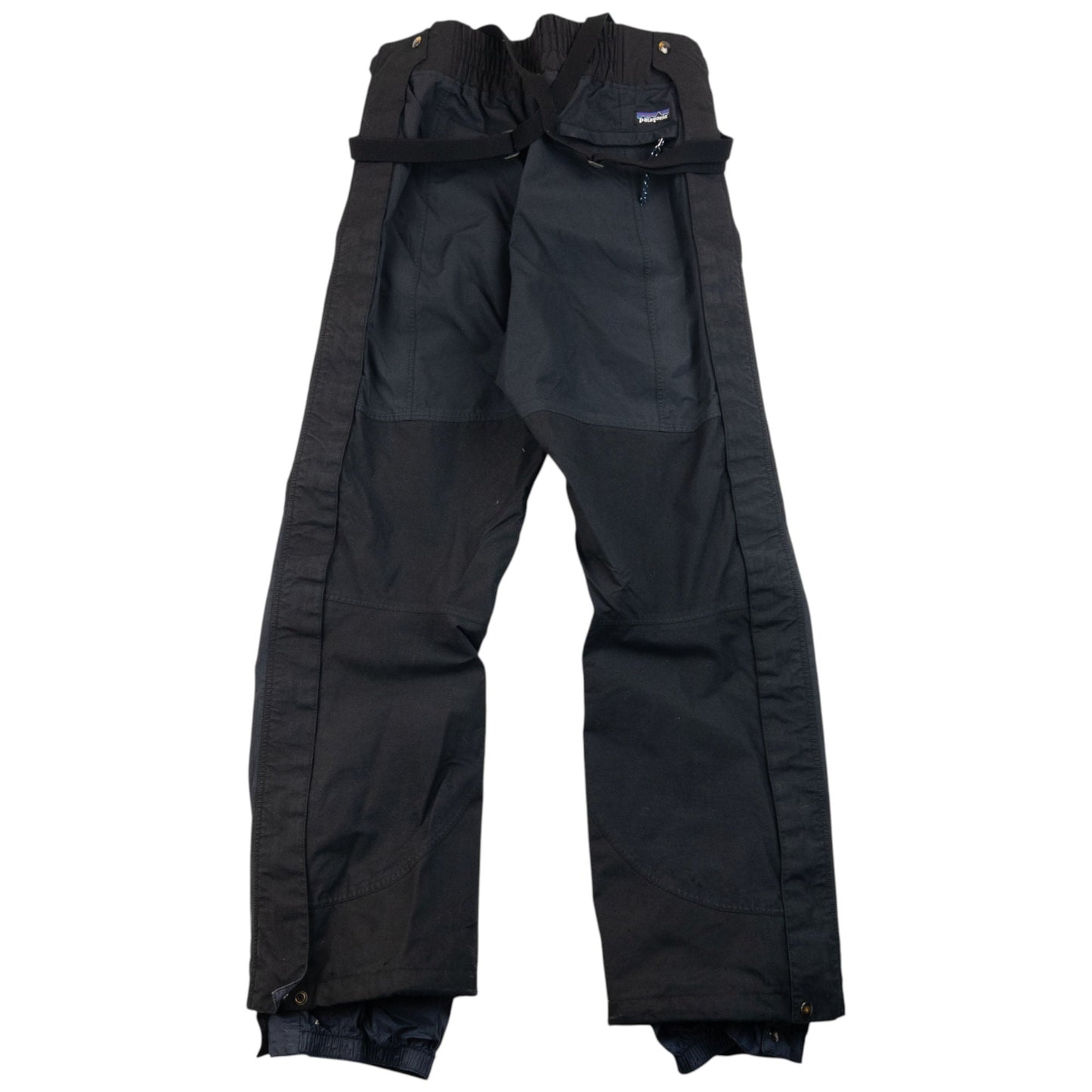 Vintage 2000s Patagonia Full Zip Suspender Snowboarding Trousers Size L | Large, Black