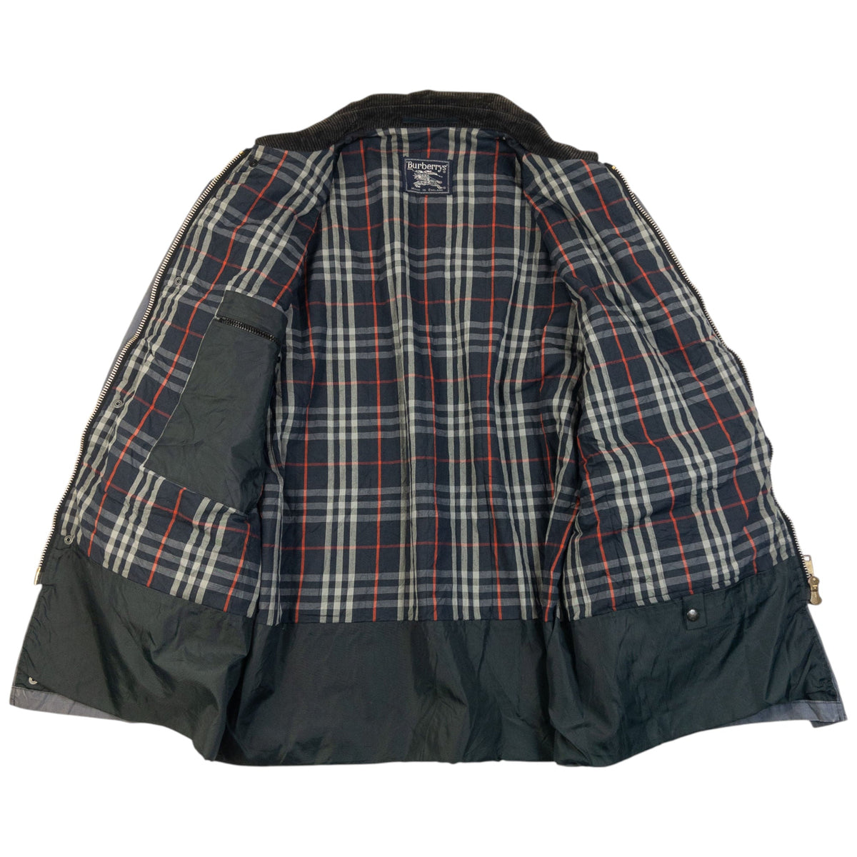Vintage 90S Burberry Nova Check Lined Rain Jacket Size XL | XL, Blue
