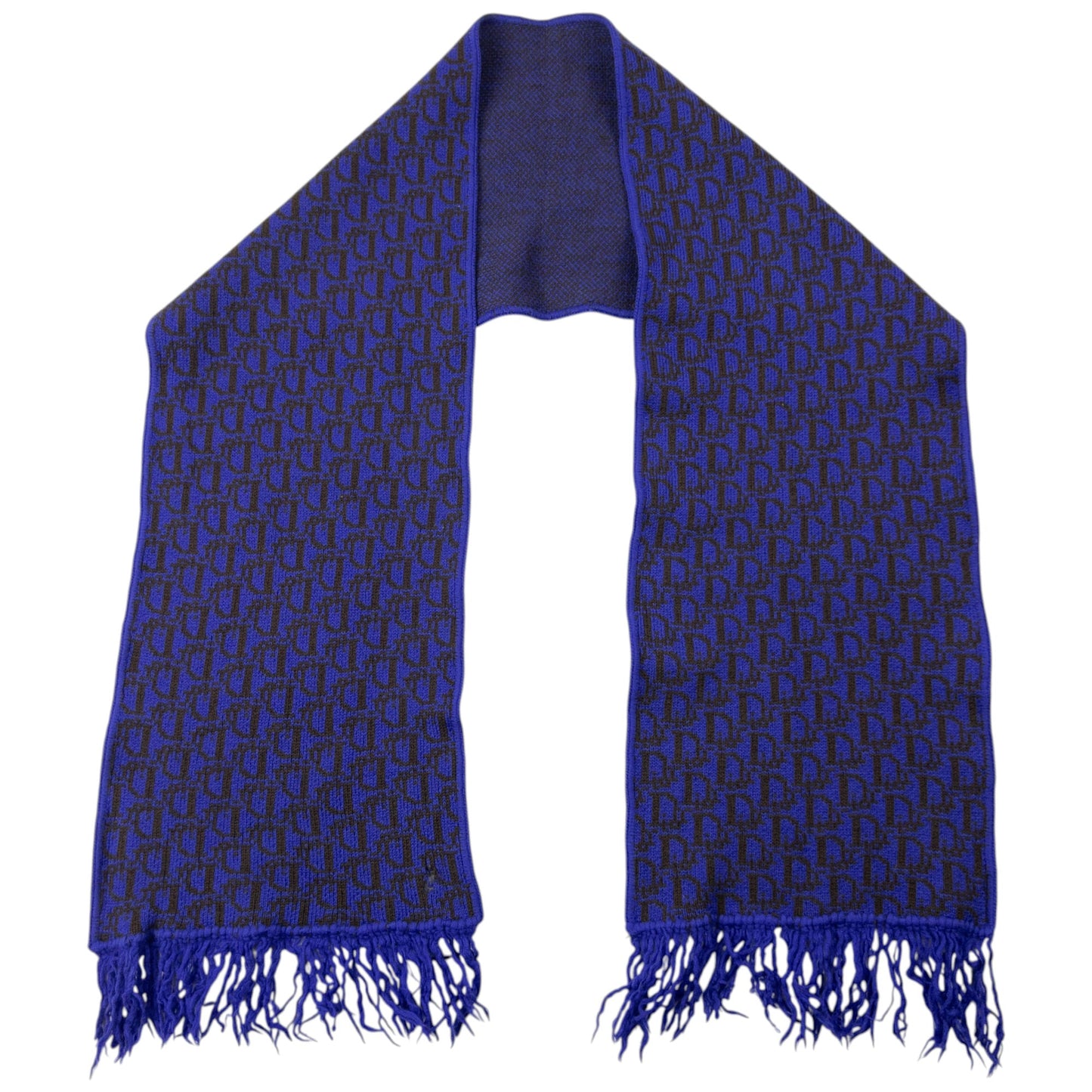 Vintage 90s Dior Monogram Wool Tassel Scarf | O/S, Brown