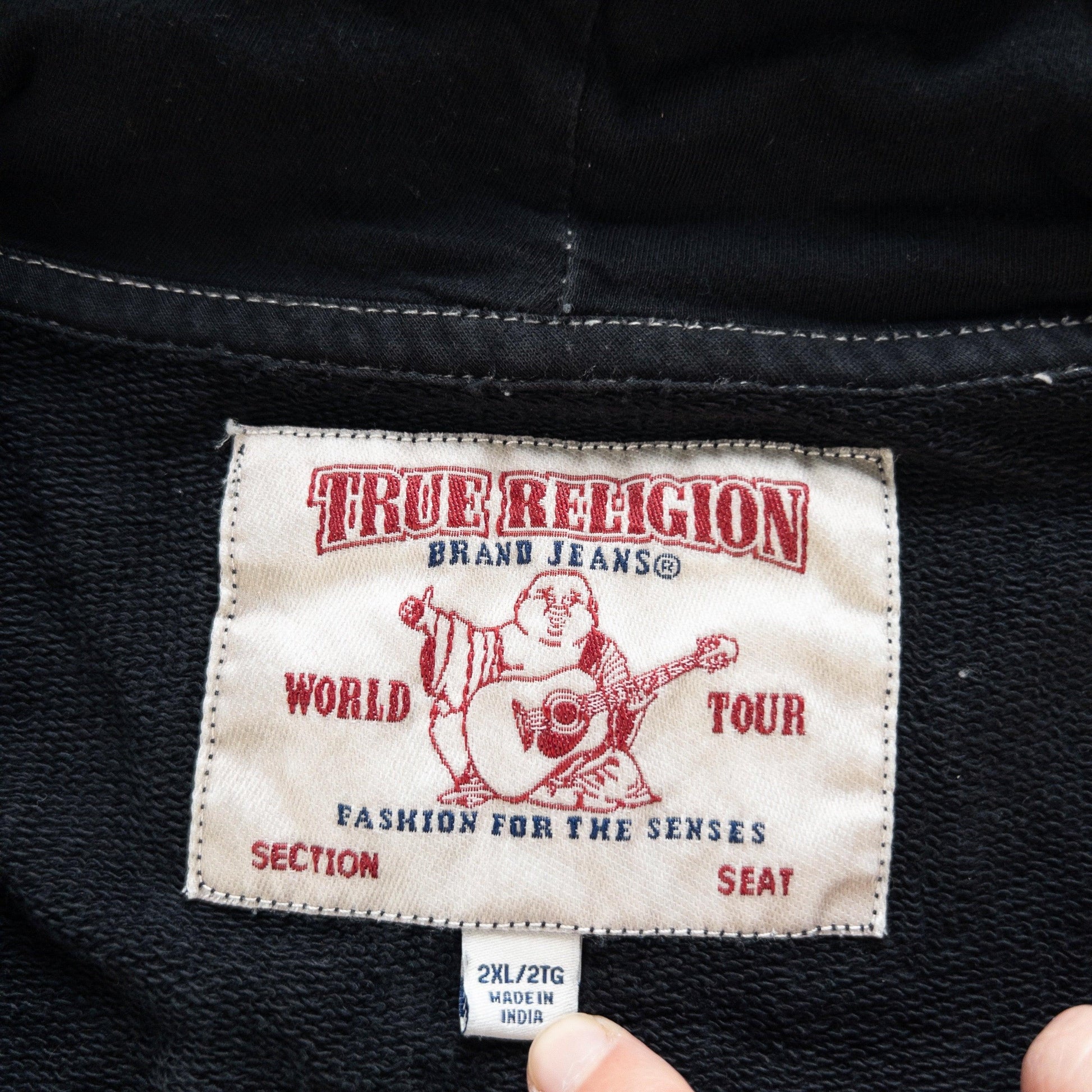 Vintage True Religion Contrast Stitching Hoodie Size XL - Known Source