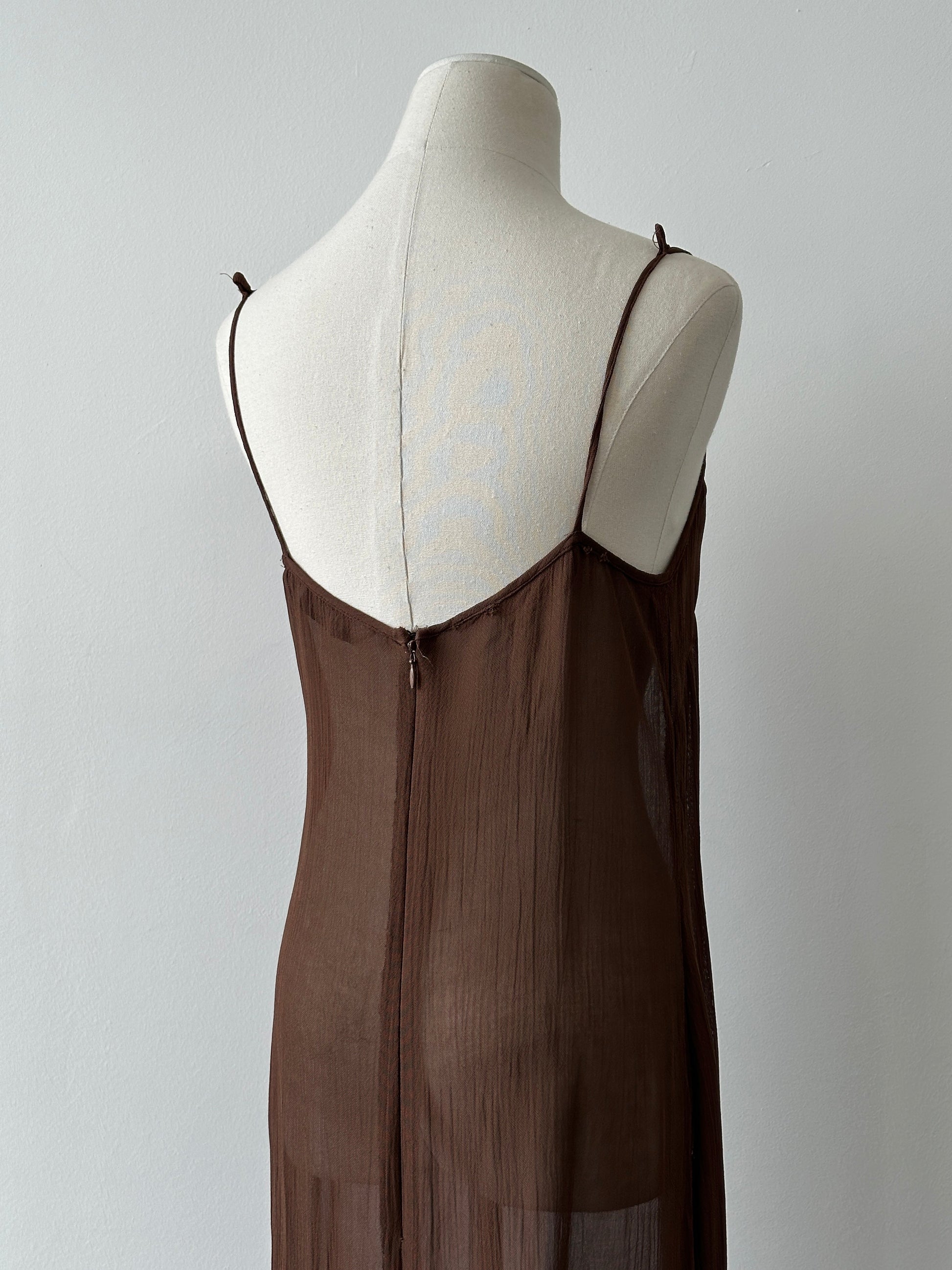 Marella 1990s Sheer Side Split Floor Length Dress - S-M