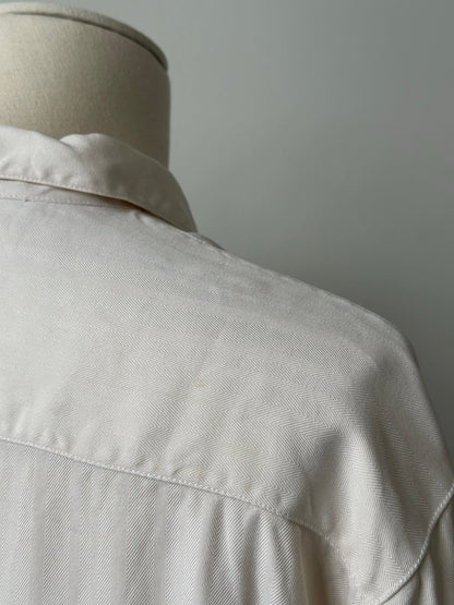 Vintage 1990s Pure Silk Short Sleeve Shirt - L
