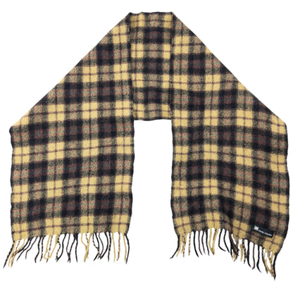 Vintage 2000s Issey Miyake Checkered Wool Tassel Scarf | O/S, Red