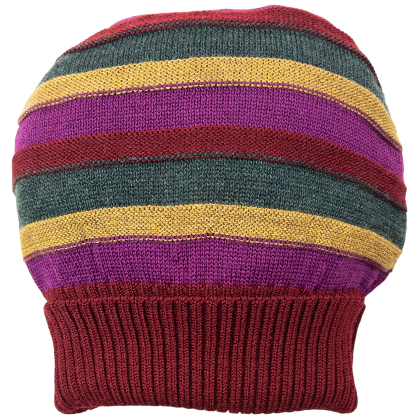 Vintage 2000s Issey Miyake MEN Striped Wool Beanie Hat | O/S, Multicolor
