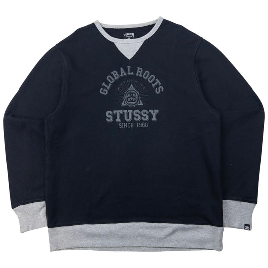 Vintage 2000s Stussy Global Roots Graphic Sweatshirt Size XL