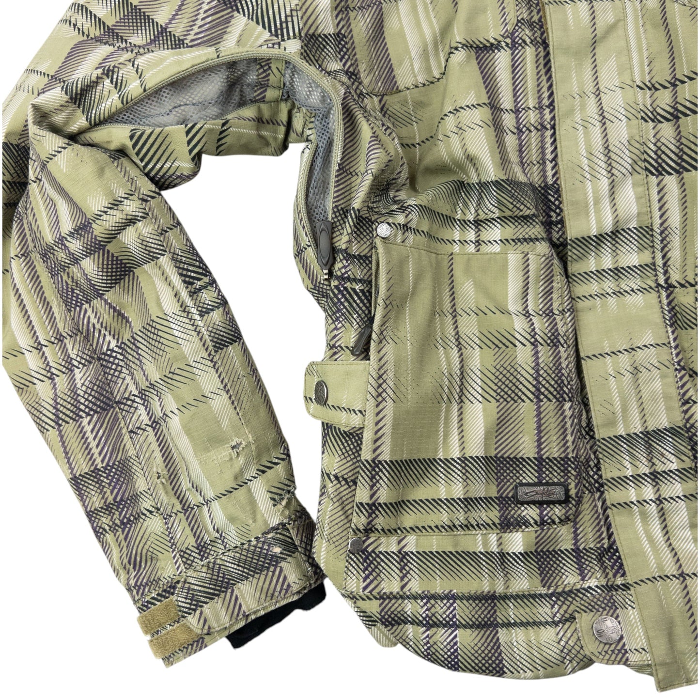 Vintage 2000s Oakley Pattern Zip Up Snowboarding Jacket Size XS | XS, Green