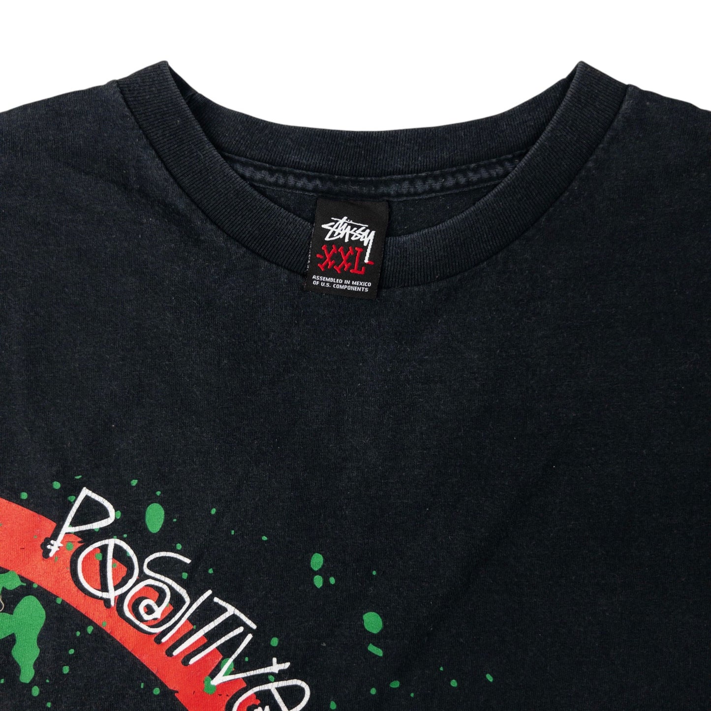 Vintage Stussy Positive Vibration Lion Graphic T Shirt Size XXL