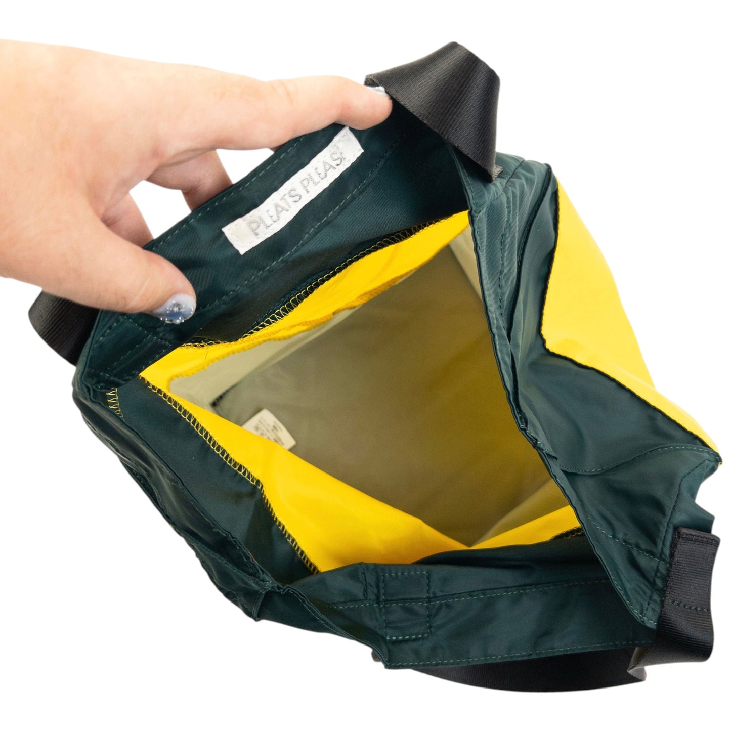 Vintage 2000s Pleats Please By Issey Miyake Packable Tote Handbag | O/S, Green, Yellow, Pink