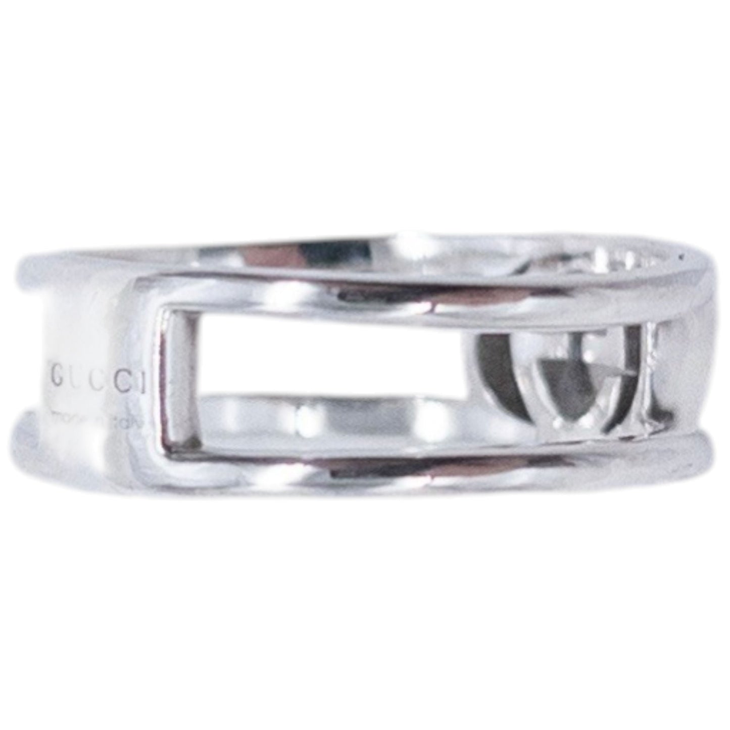 Vintage 2000s Gucci Silver Logo Ring