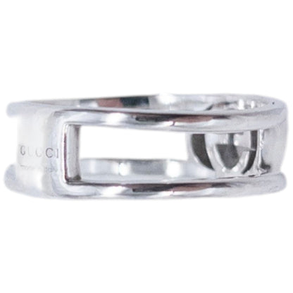 Vintage 2000s Gucci Silver Logo Ring
