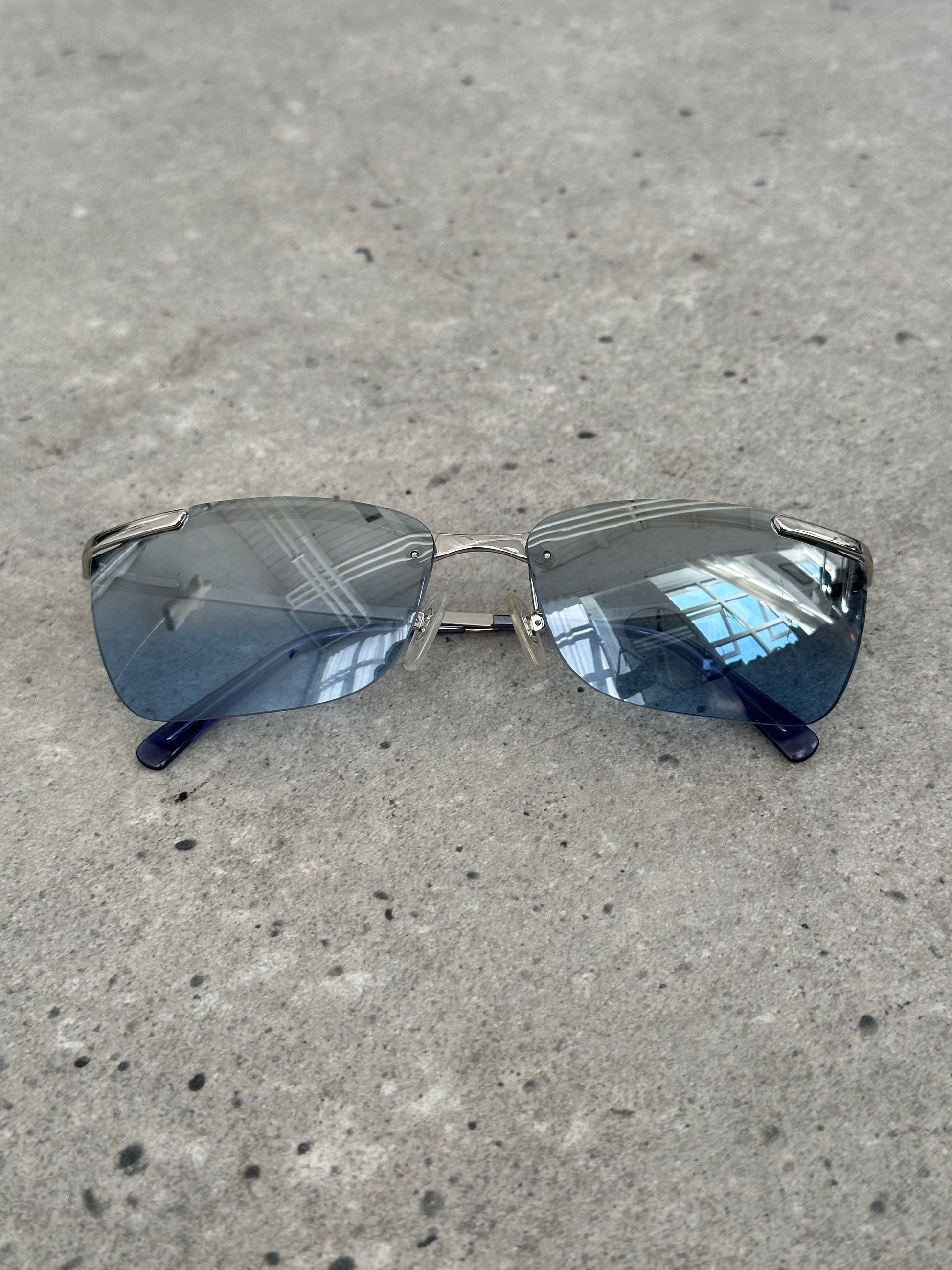 Versace 2000s Rimess Rectangular Sunglasses