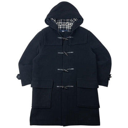 Vintage 2000s Burberry Nova Check Lined Wool Duffle Jacket Size M | O/S, Black