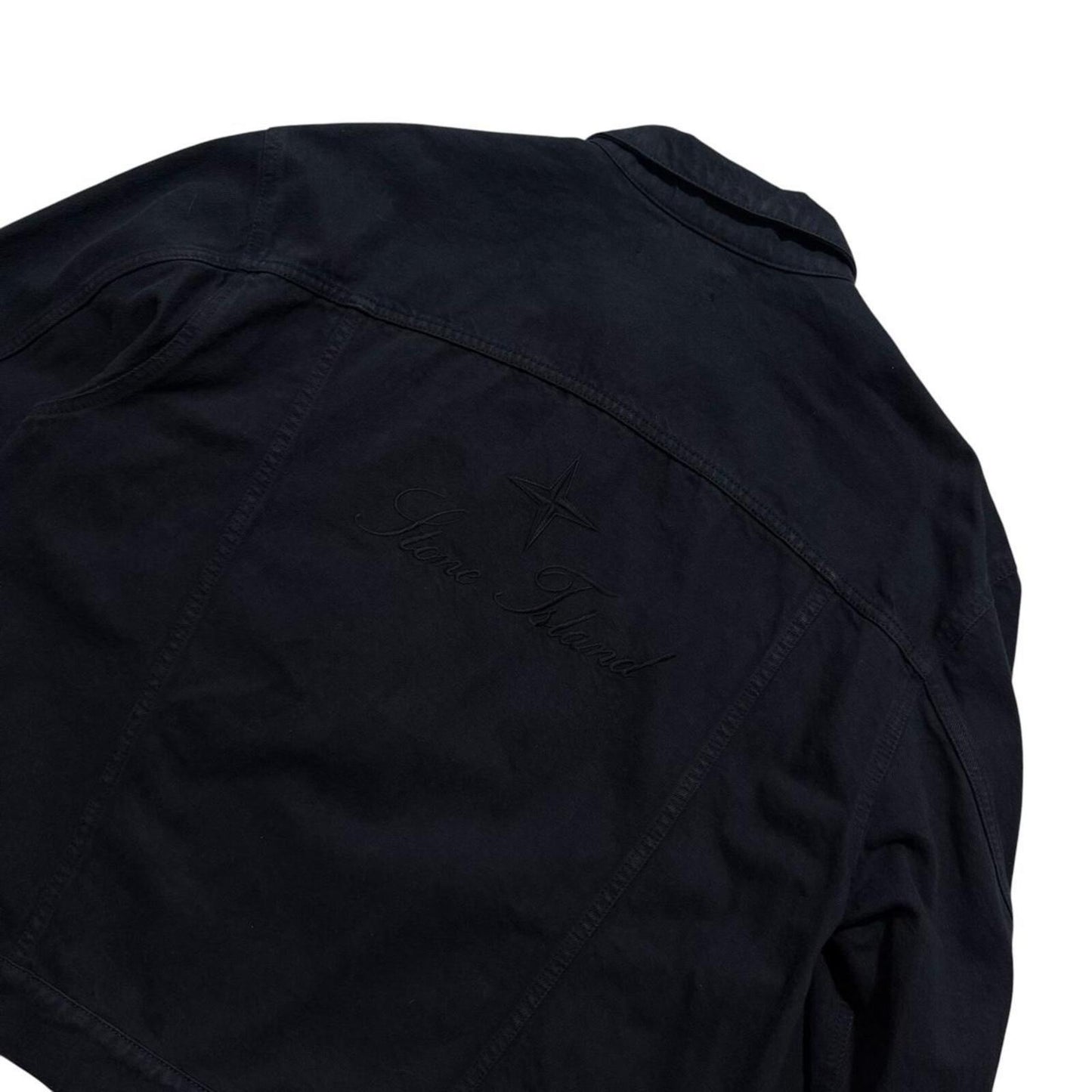 Stone Island Supreme Navy Bull Denim Jacket | Large, Navy
