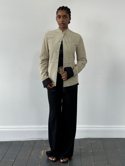 Armani Jeans 1990s Suede Fitted Jacket - S