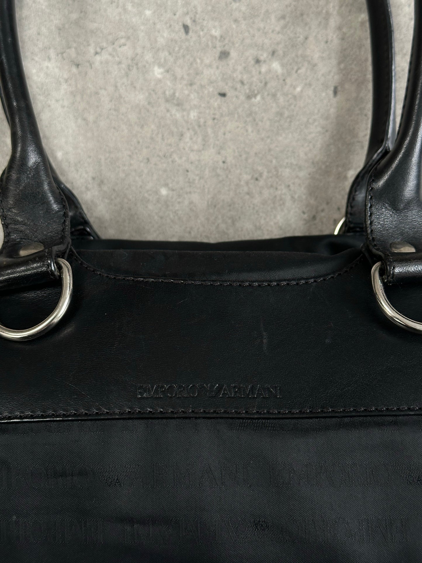 Emporio Armani 2000s Nylon Monogram Shoulder Bag