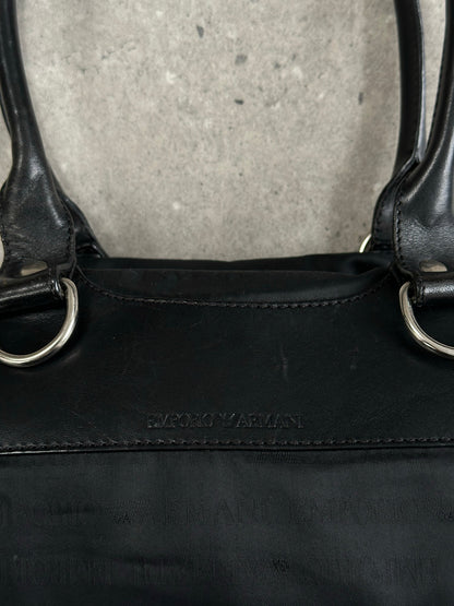 Emporio Armani 2000s Nylon Monogram Shoulder Bag