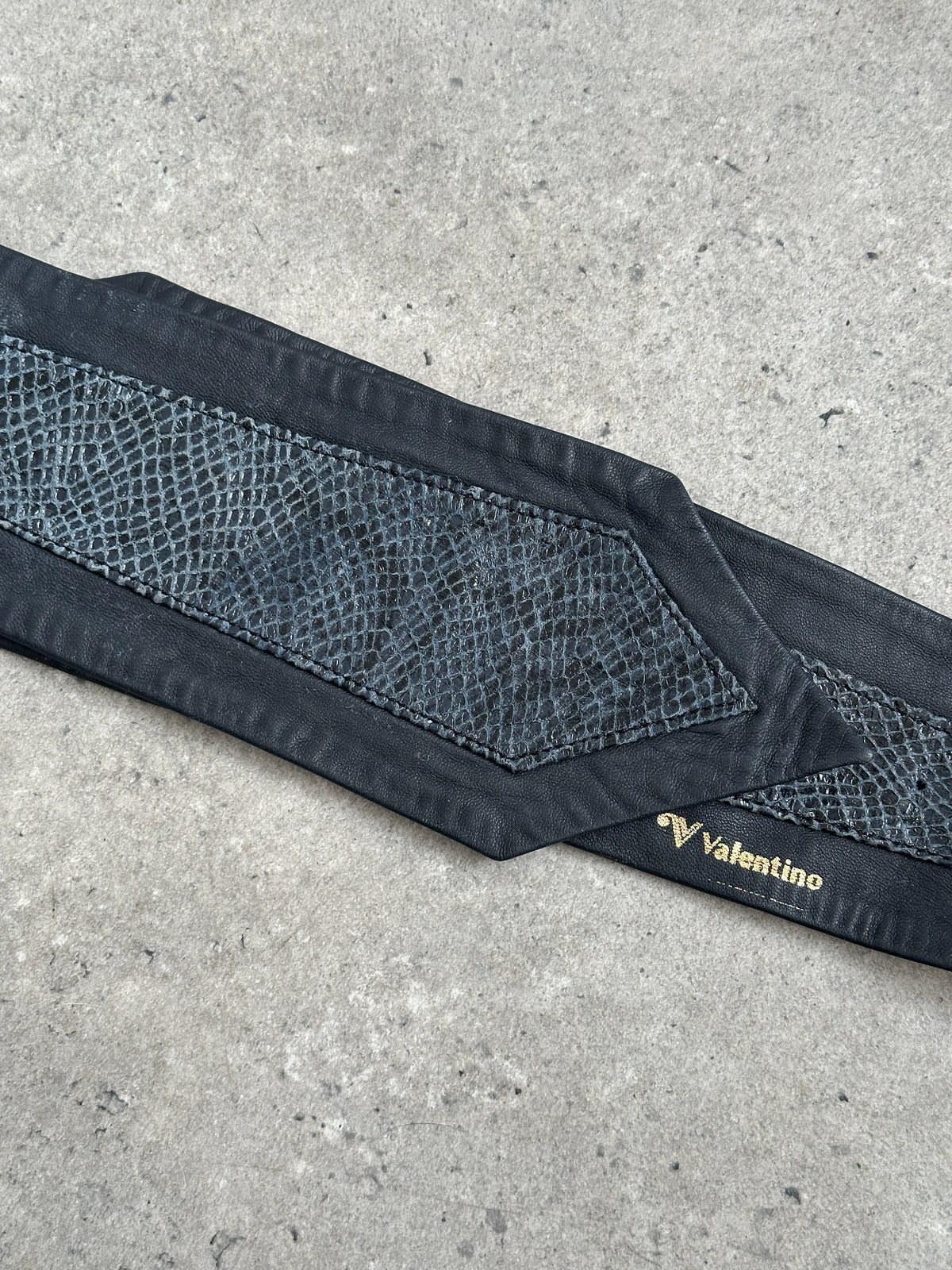 Valentino 1990s Leather Snakeskin Hip Belt - W30-32