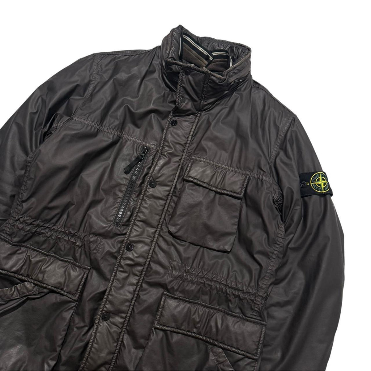 Stone Island Mussola Gommata Jacket | Large, Dark Brown