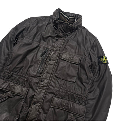Stone Island Mussola Gommata Jacket | Large, Dark Brown