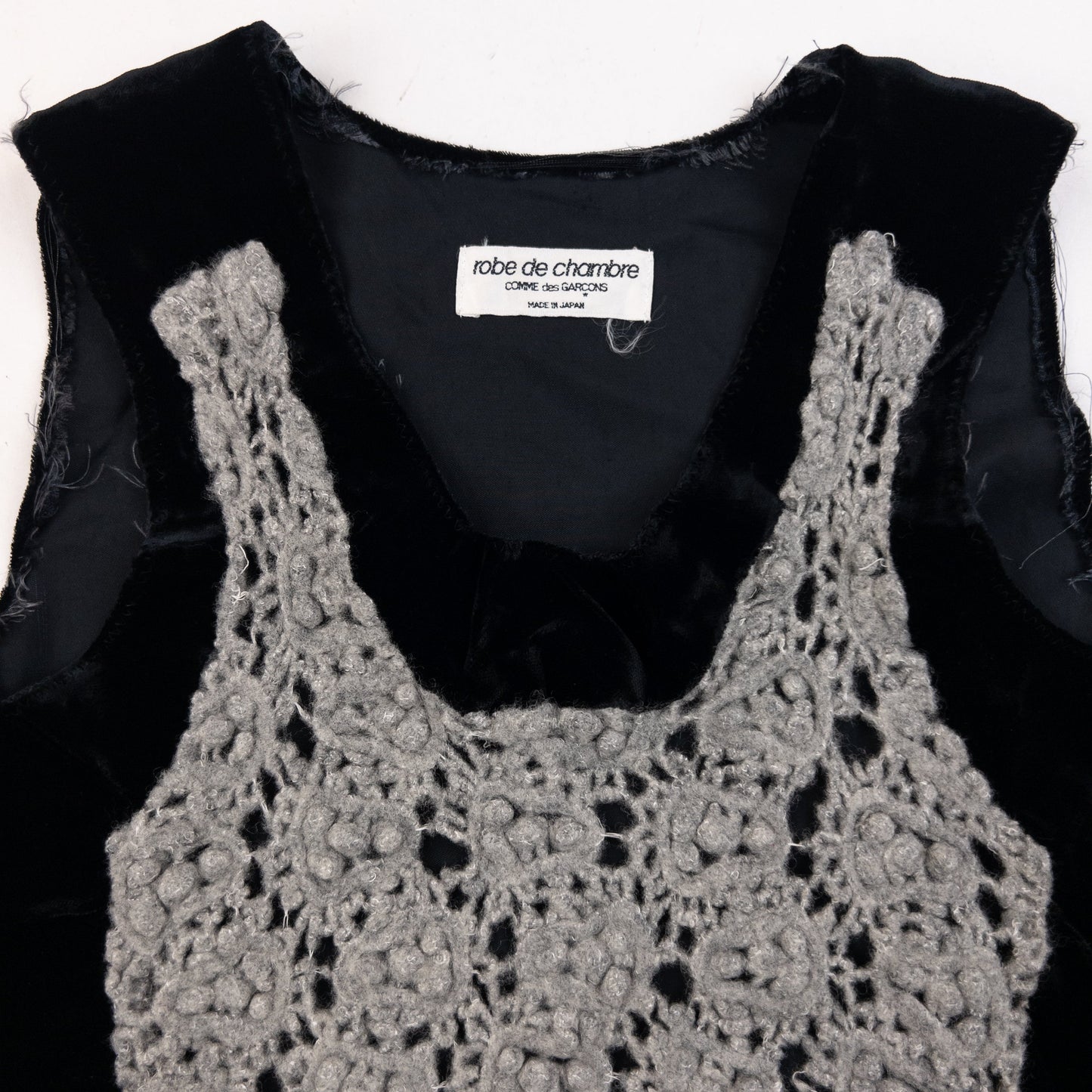 Vintage 90s Comme Des Garçons Robe De Chambre Velour Top Womens Size M | Medium, Black