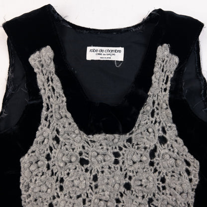 Vintage 90s Comme Des Garçons Robe De Chambre Velour Top Womens Size M | Medium, Black