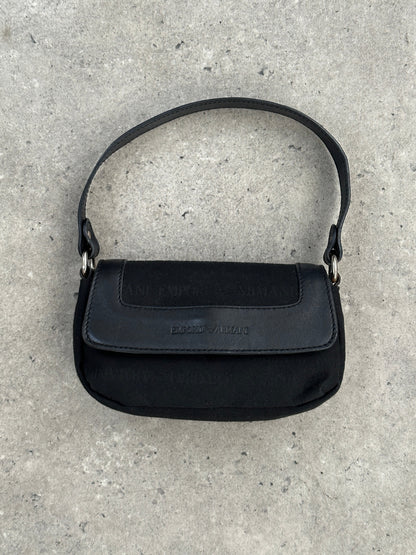 Emporio Armani 1990s Leather Monogram Mini Shoulder Bag