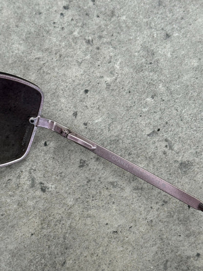 Chanel 2000s Rimless Crystal Bar Rectangle Sunglasses