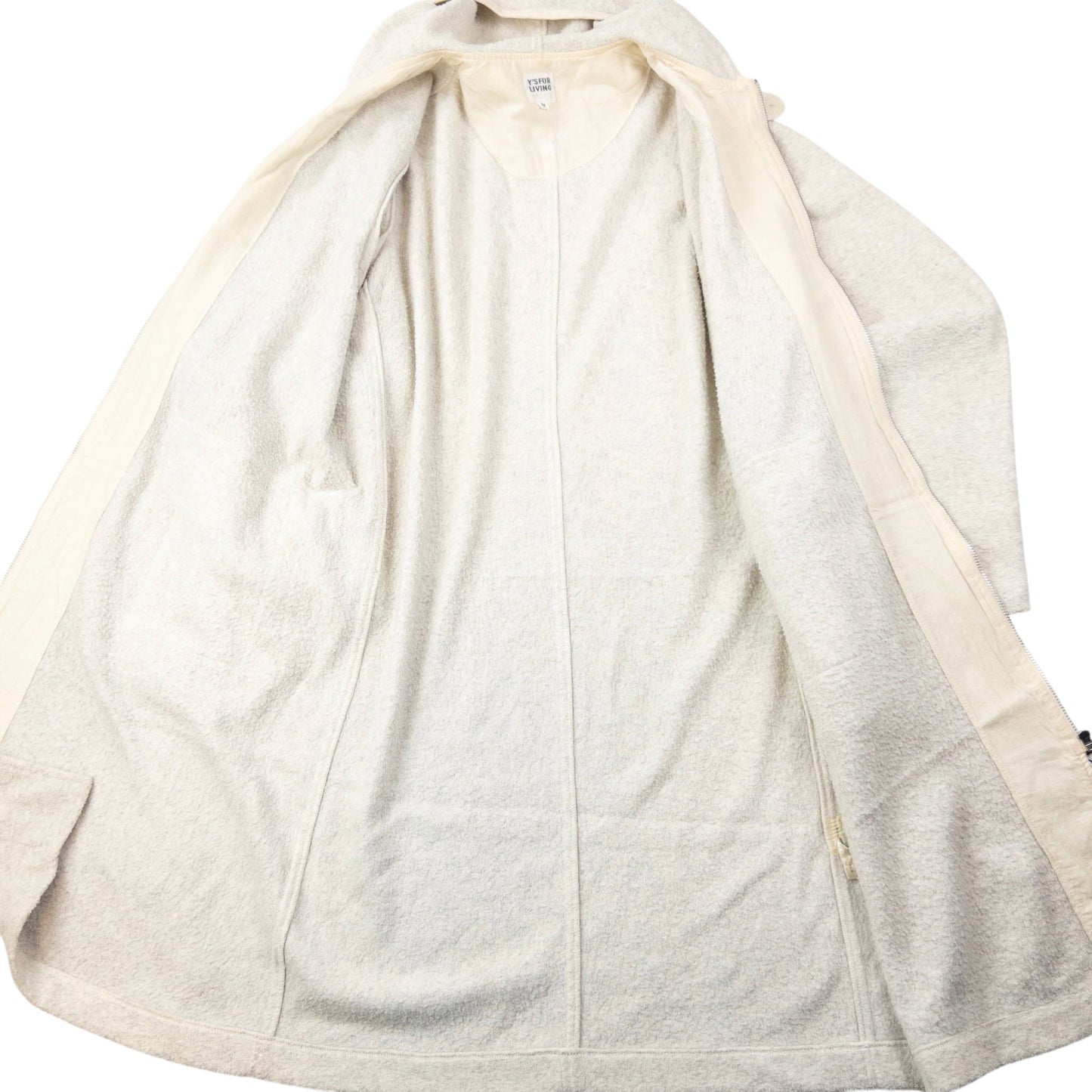 Vintage 90s Yohji Yamamoto Zip Up Fleece Jacket Size L | Large, Cream