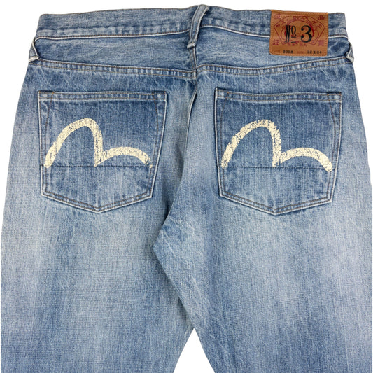 Vintage Evisu Double Gull Japanese Denim Patchwork Jeans Size W33