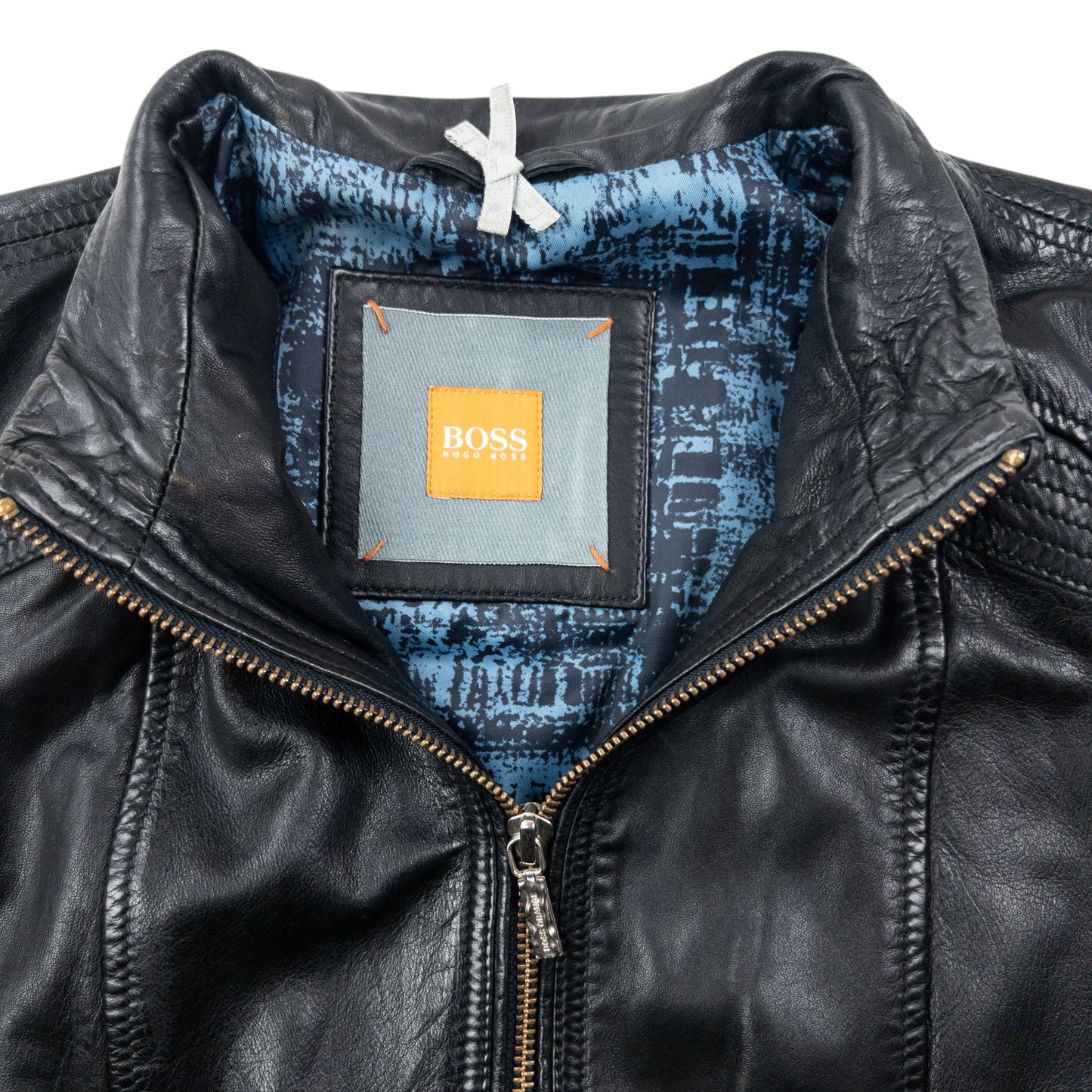 Vintage 2000s Hugo Boss Zip Up Leather Jacket Womens Size S | Small, Black