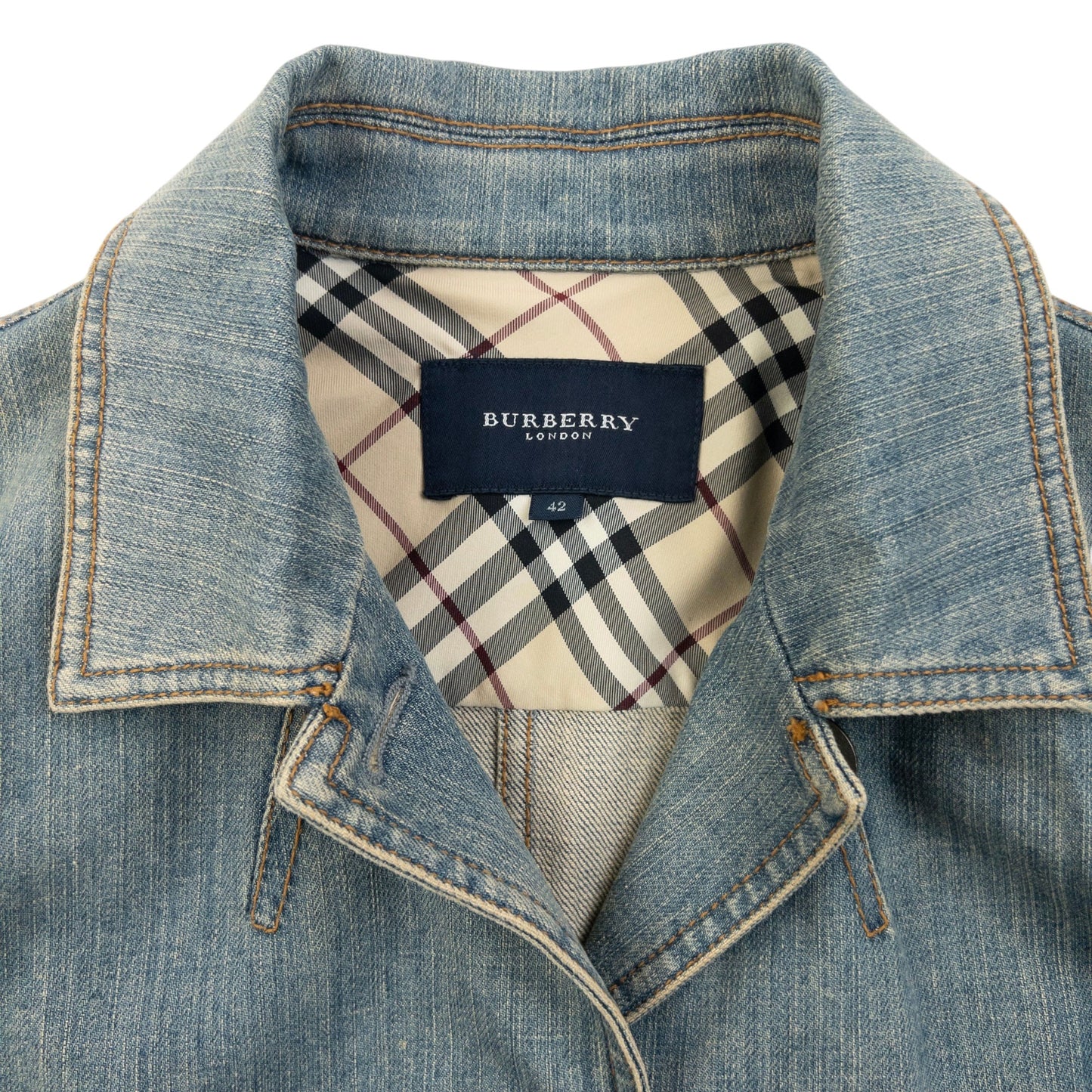 Vintage 2000s Burberry Button Up Denim Jacket Womens Size S | Small, Blue