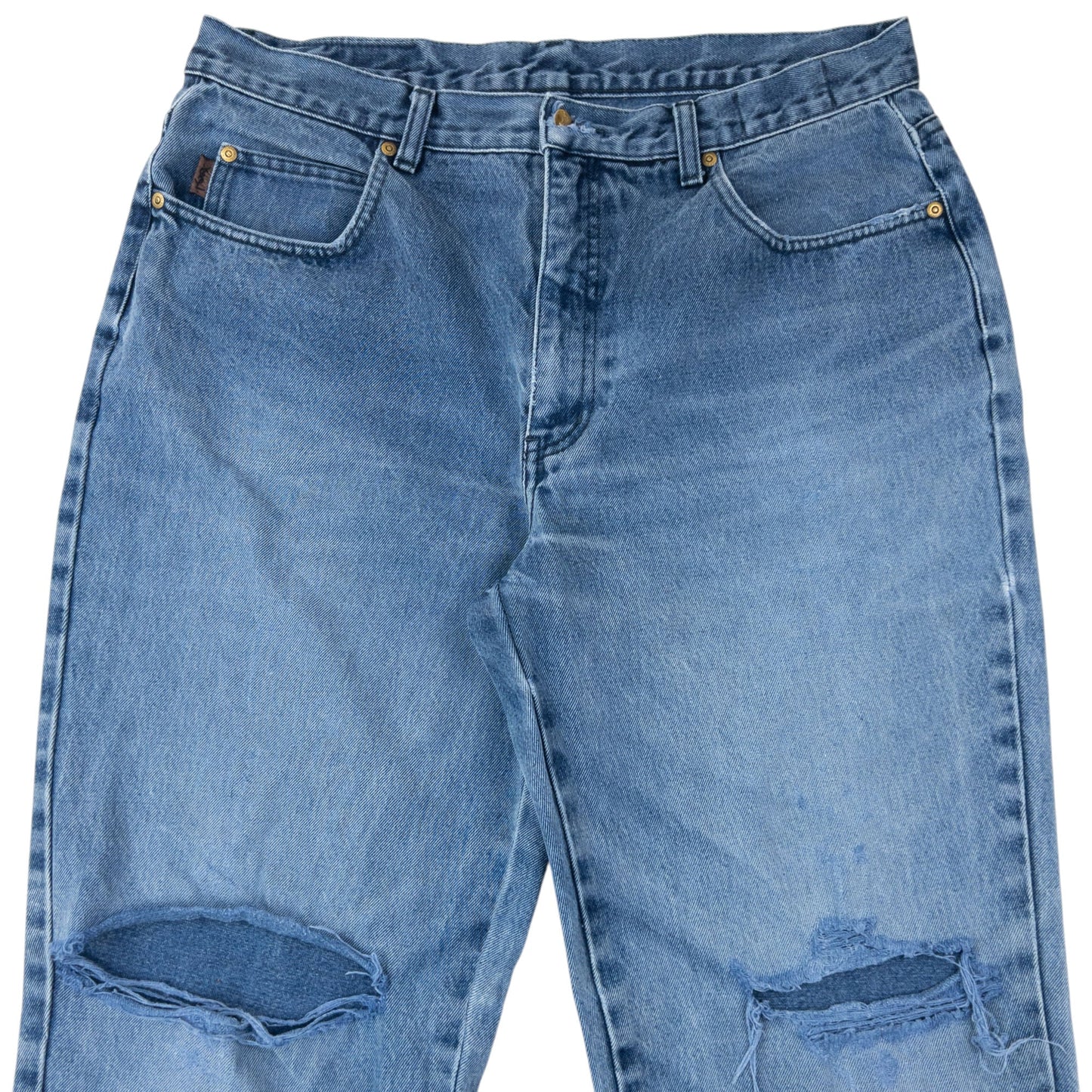Vintage 2000s YSL Yves Saint Laurent Ripped Denim Jeans Size W35 | W35, Blue