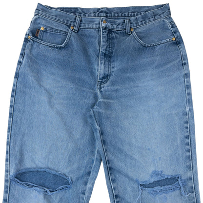 Vintage 2000s YSL Yves Saint Laurent Ripped Denim Jeans Size W35 | W35, Blue