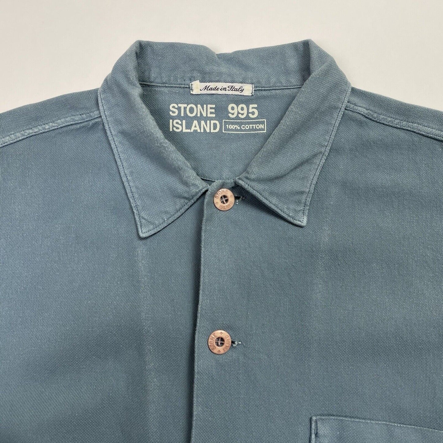 Vintage Stone Island Marina Shirt SS1995, Size XL | Large, Slate Blue