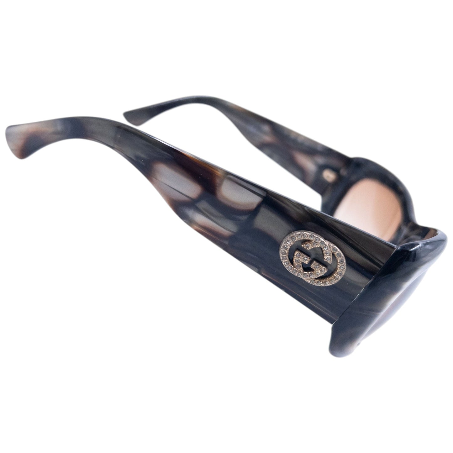 Vintage 2000s Gucci Diamonte Pattern Sunglasses | O/S, Tortoiseshell
