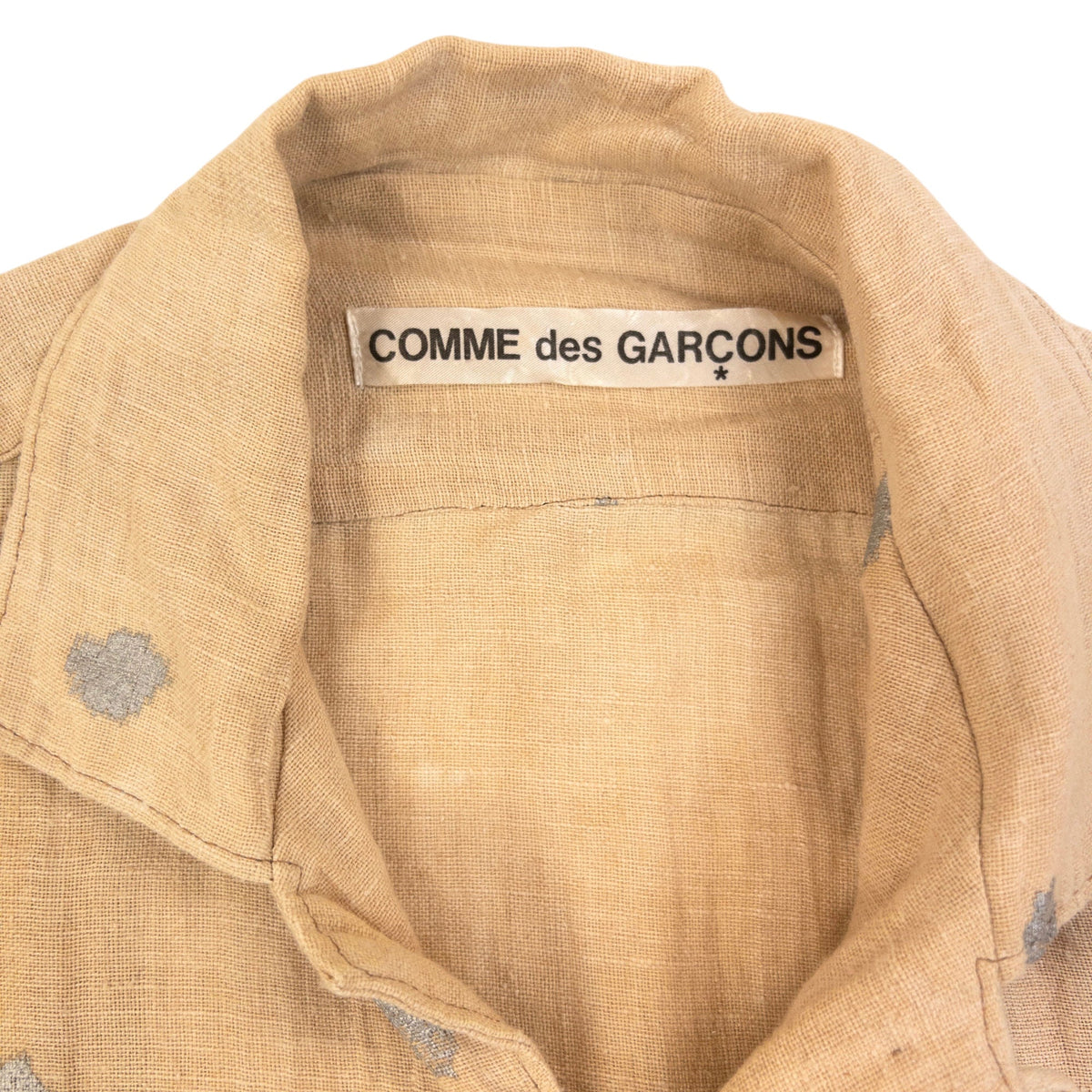 Vintage 90s Comme Des Garçons Polka Dot Button Up Linen Shirt Size XXL | XXL, Beige