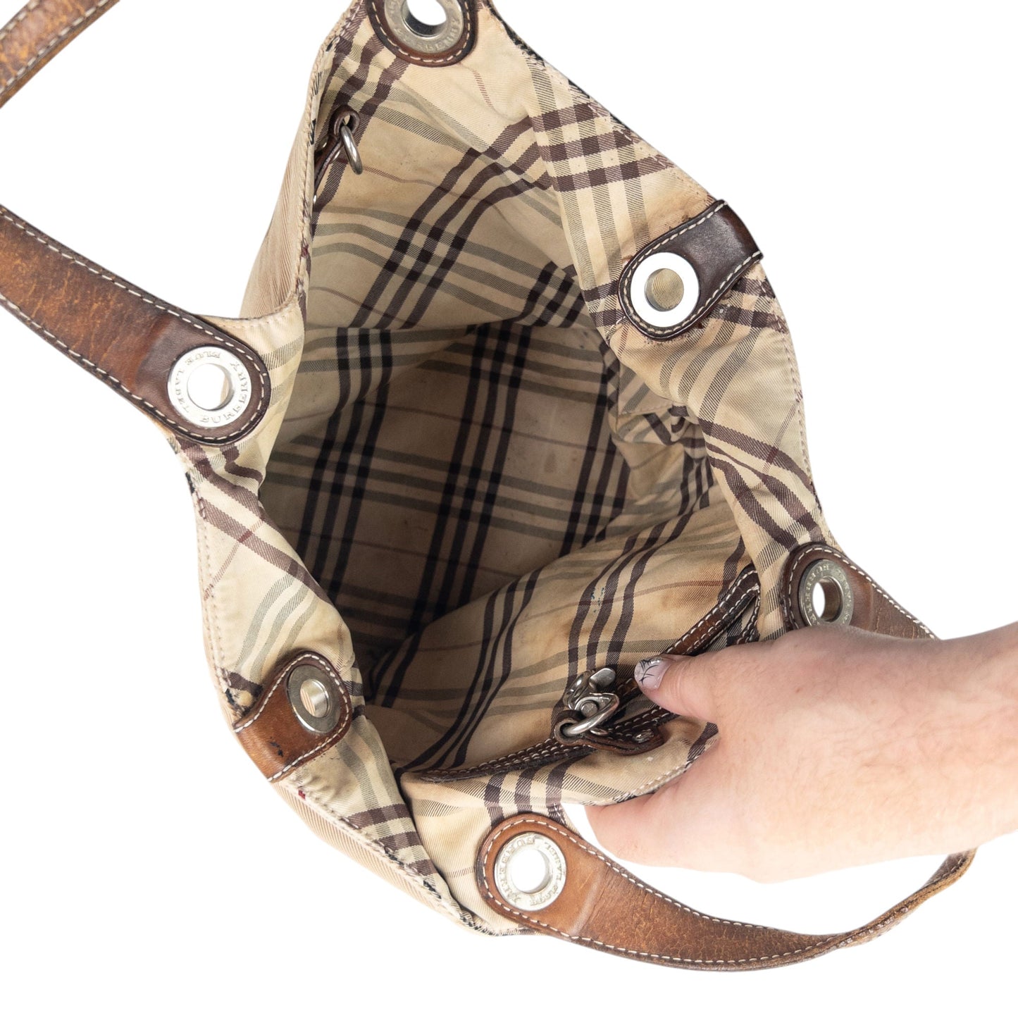 Vintage 2000s Burberry Blue Label Nova Check Reversible Handbag | O/S, Multicoloured