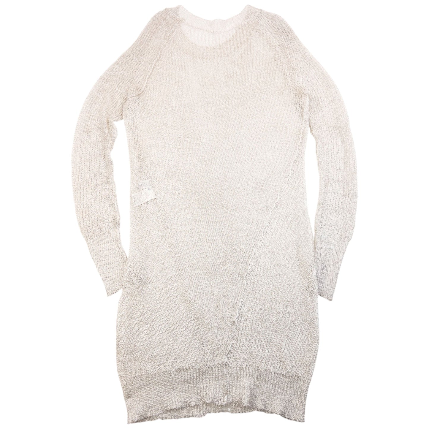 Vintage 2000s Yohji Yamamoto Loose Knit Dress Womens Size L | Large, Silver Grey