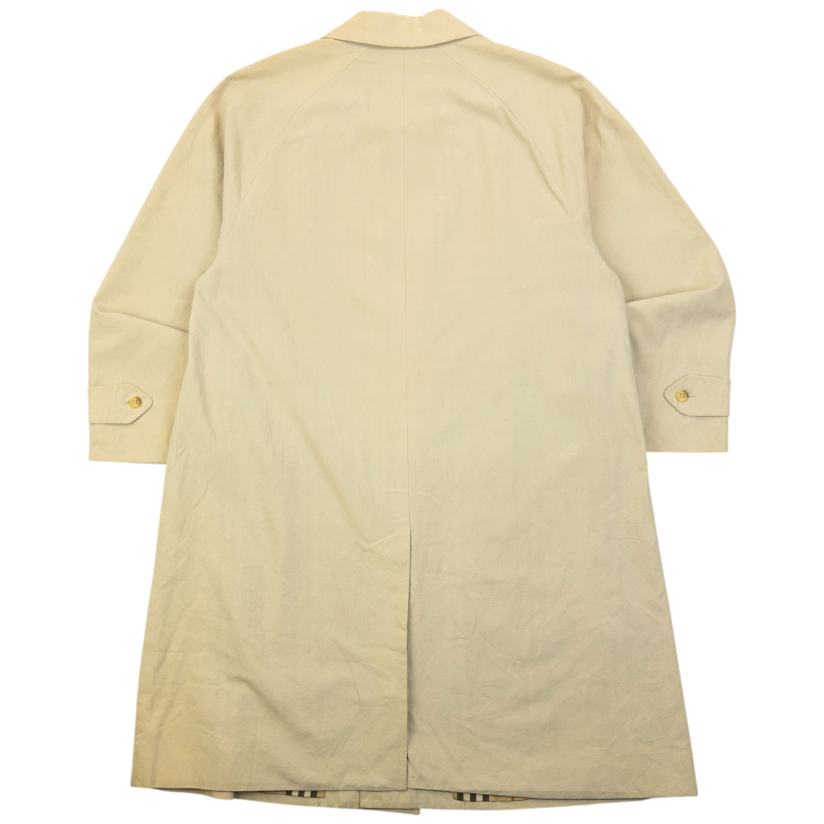 Vintage 90s Burberry Nova Check Lined Trench Jacket Size M | Medium, Cream