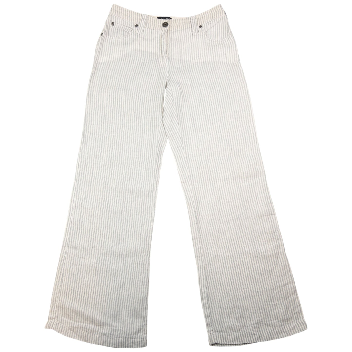 Vintage Armani Jeans Striped Linen Trousers Size W27