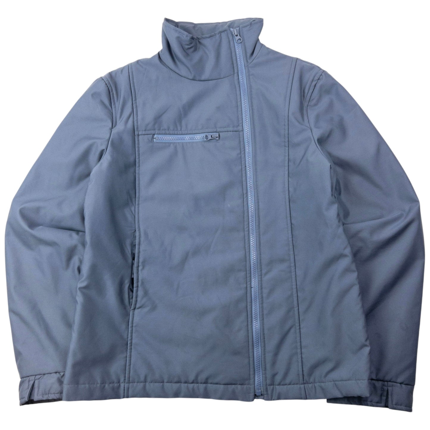 Vintage 90s Armani Jeans Asymmetric Zip Up Jacket Womens Size M | Medium, Blue
