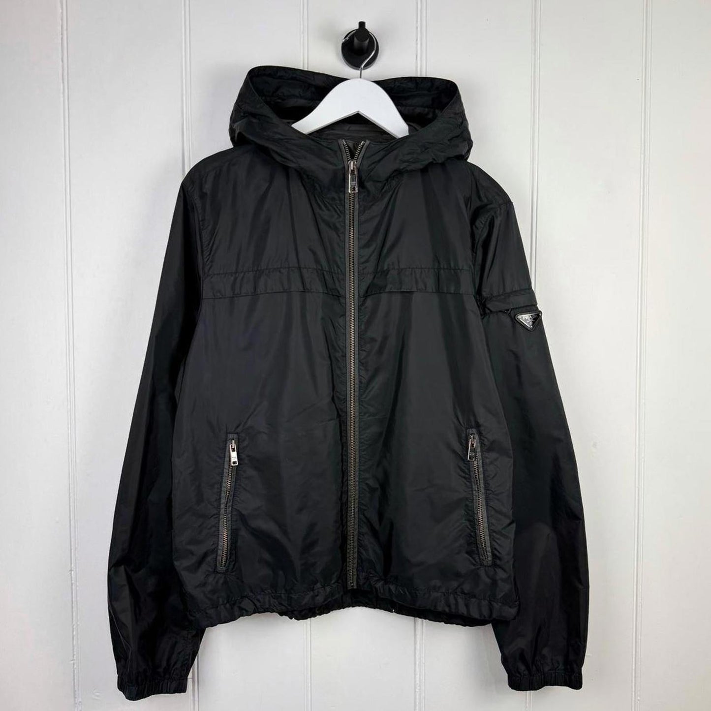 Prada Milano Lightweight Hooded Jacket (L) | Large, Black