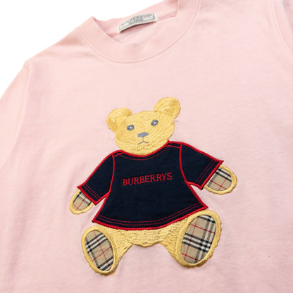 Vintage 90s Burberry Embroidered Teddy Bear T Shirt Womens Size S | Small, Pink