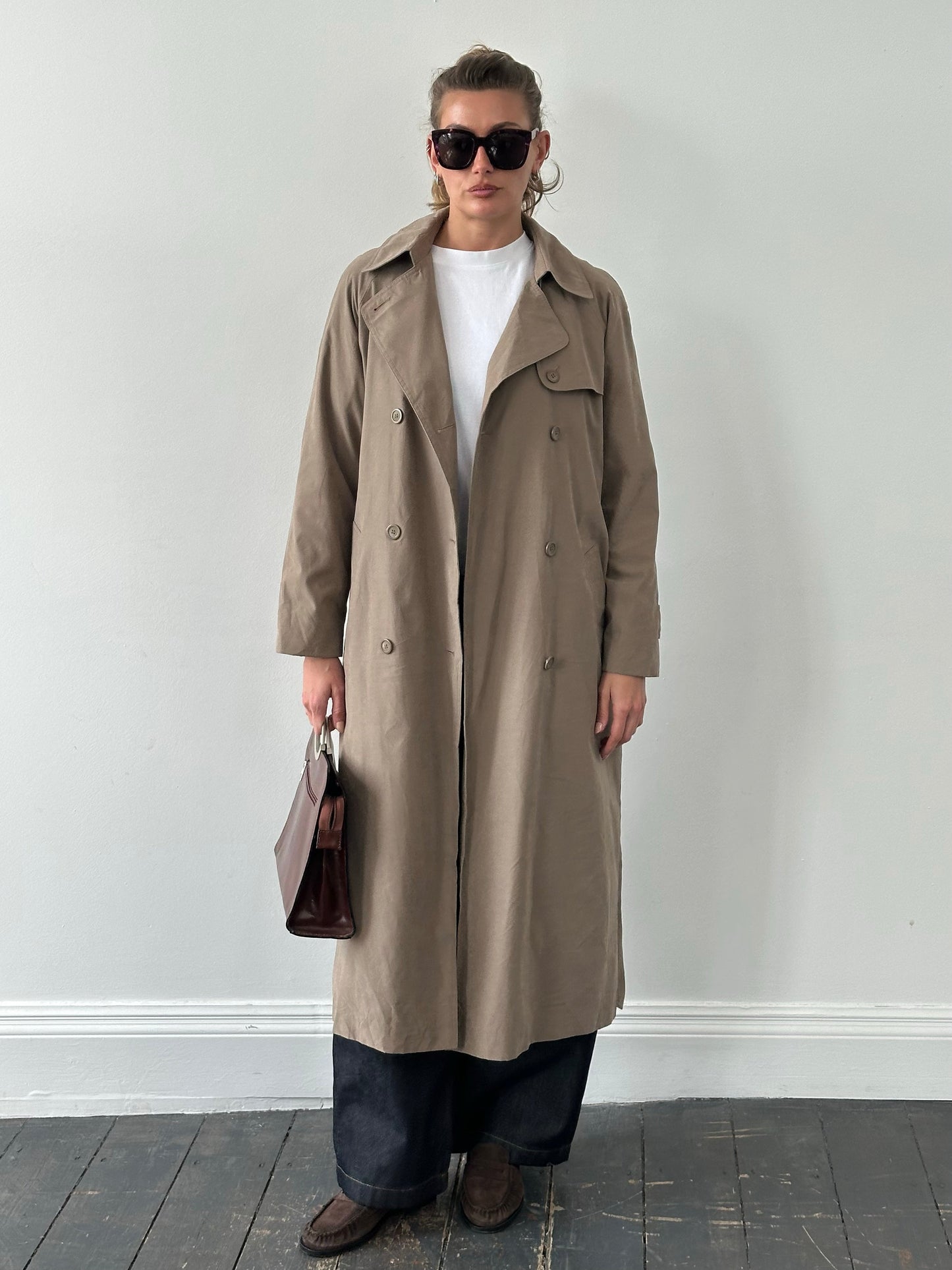 London Fog 1990s Double Breasted Belted Trench Coat - S