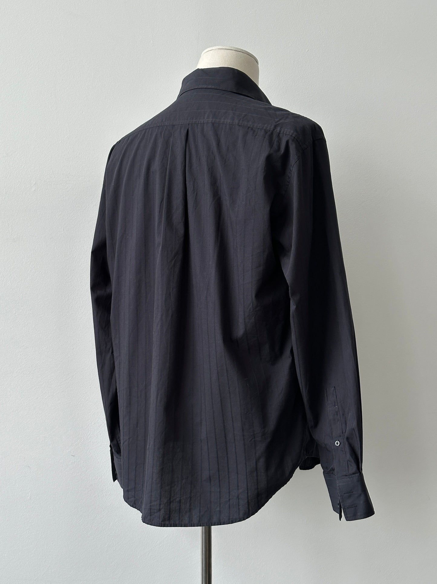 Yves Saint Laurent Pour Homme 1990s Cotton Striped Shirt - L-XL