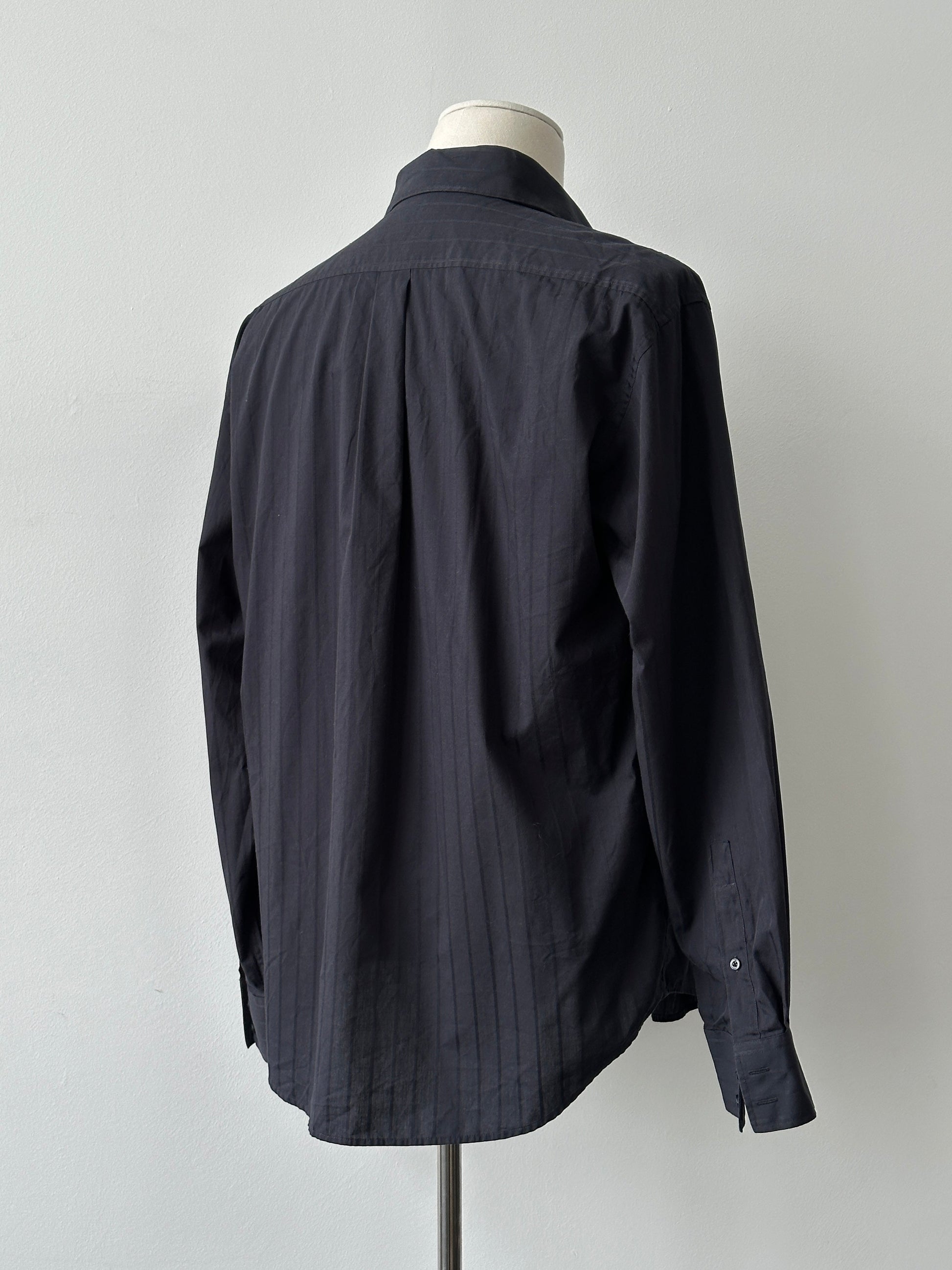 Yves Saint Laurent Pour Homme 1990s Cotton Striped Shirt - L-XL