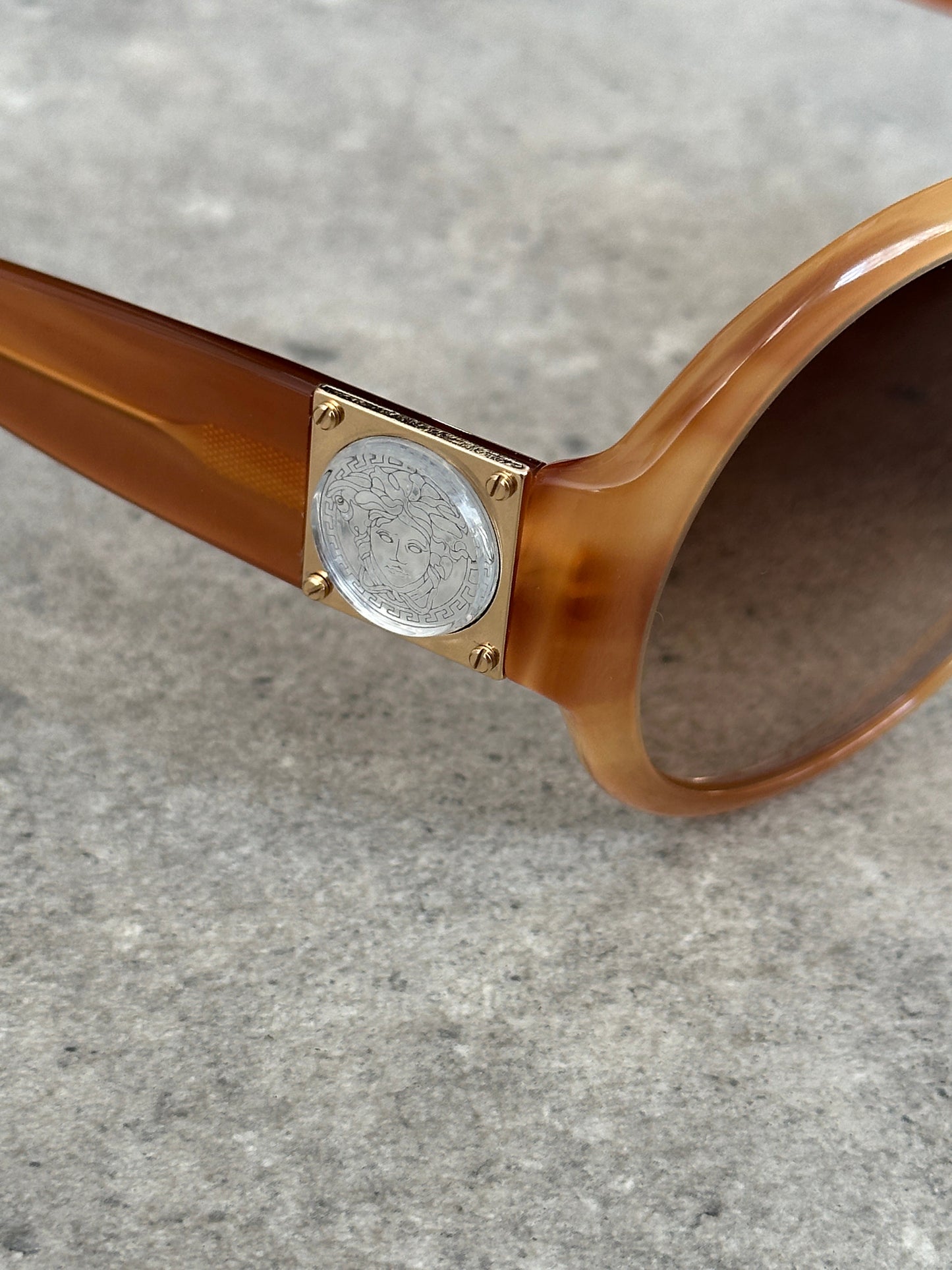 Versace 2000s Oversized Round Medusa Logo Sunglasses