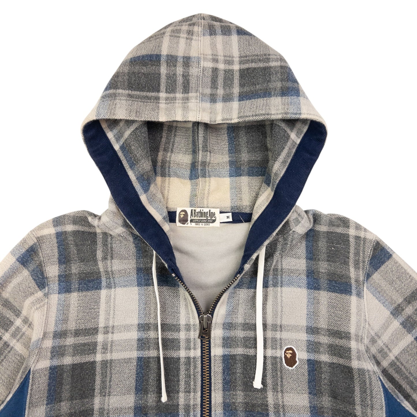 Vintage Bape Checkered Zip Up Hoodie Size S